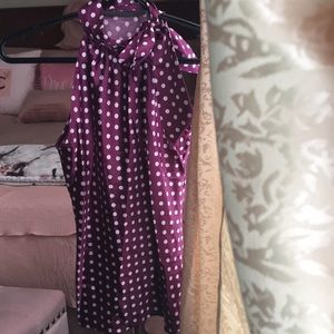 Purple Polka Dot Summer Top